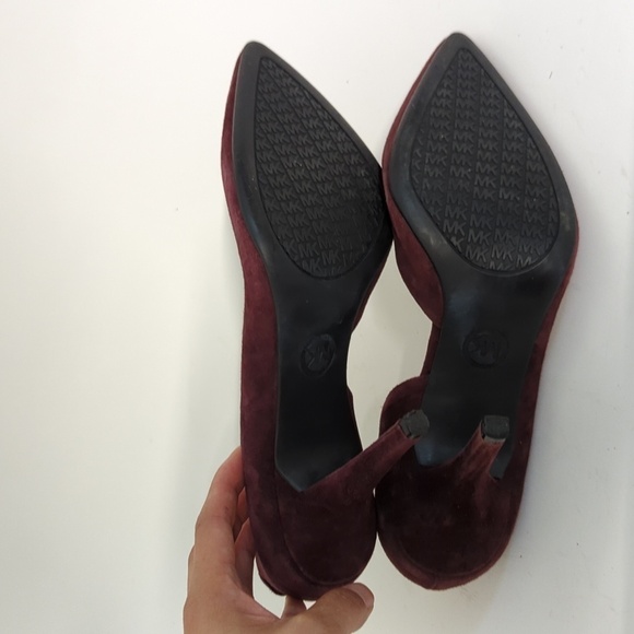 Michael Michael Kors Pointy Toe Suede Stiletto Pumps Maroon 8.5 evening cocktail - Picture 6 of 8